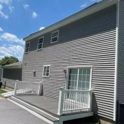 Black Stains on White Fascia and Gutters in Merrimack, NH 0