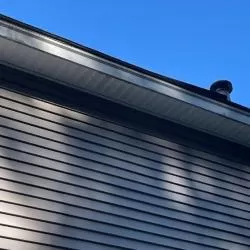 Black Stains on White Fascia and Gutters in Merrimack, NH 1