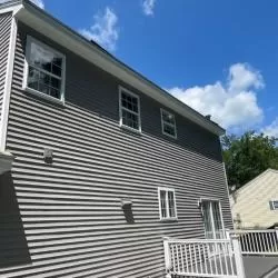 Black Stains on White Fascia and Gutters in Merrimack, NH 6