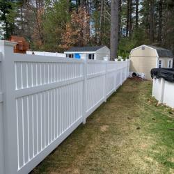 Two Story Colonial House Washing with Vinyl Fence in Merrimack, NH